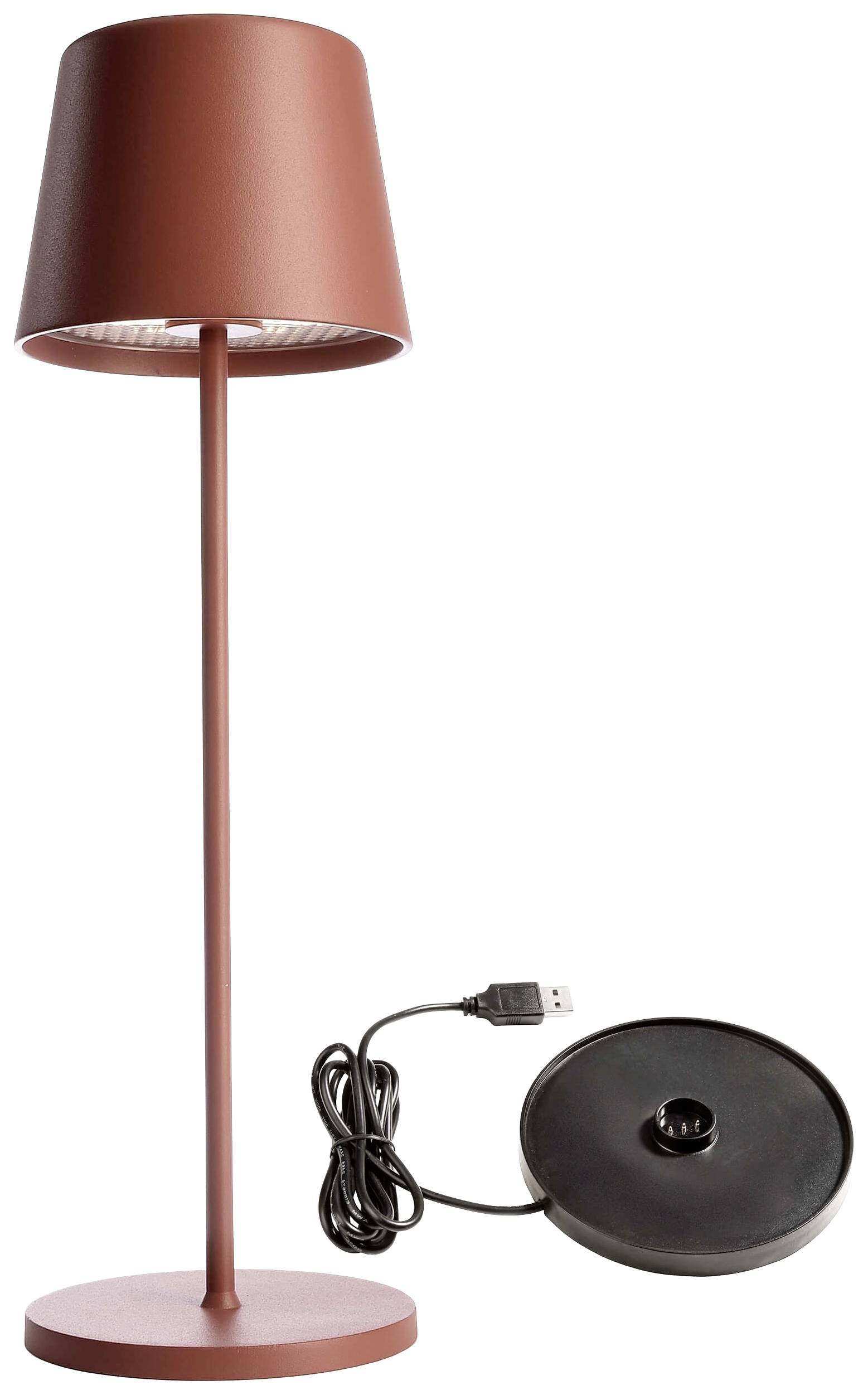 Deko Light 620196 Canis LED-Akku-Tischlampe 3.5W Warmweiß Terracotta