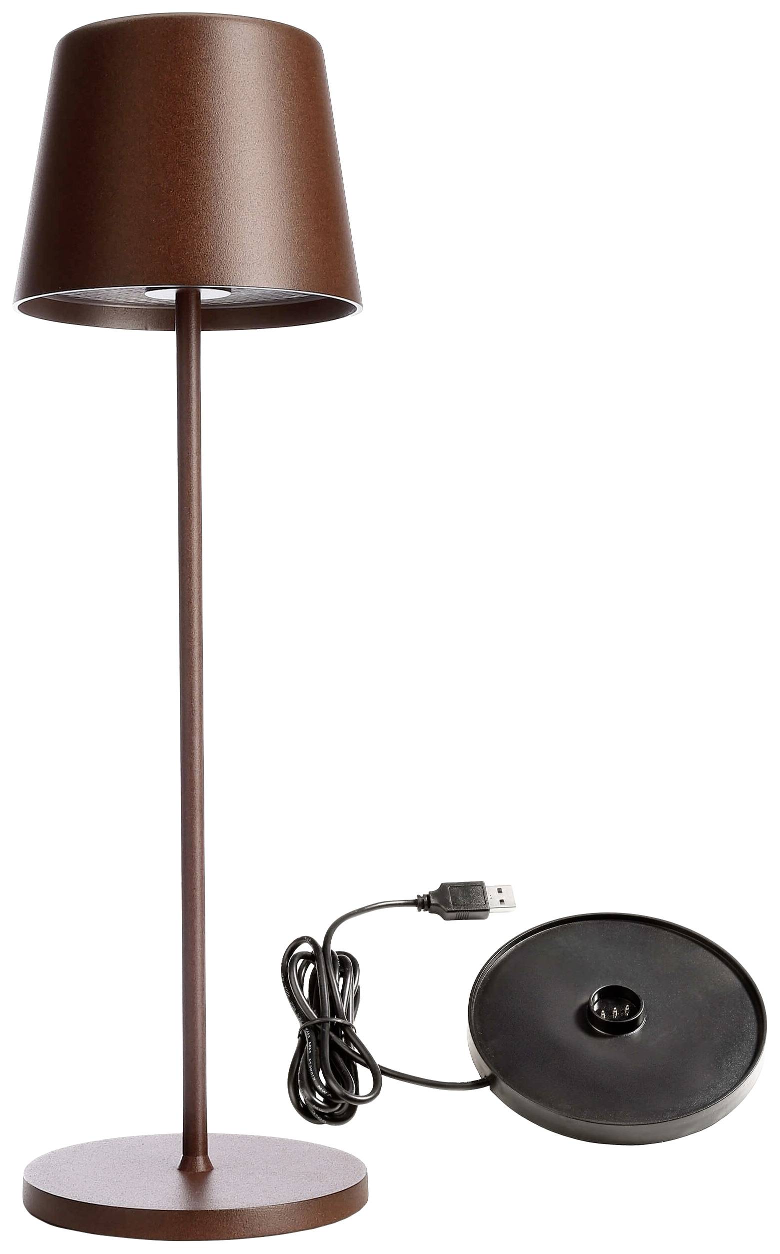 Deko Light 620198 Canis LED-Akku-Tischlampe 3.5W Warmweiß Rost