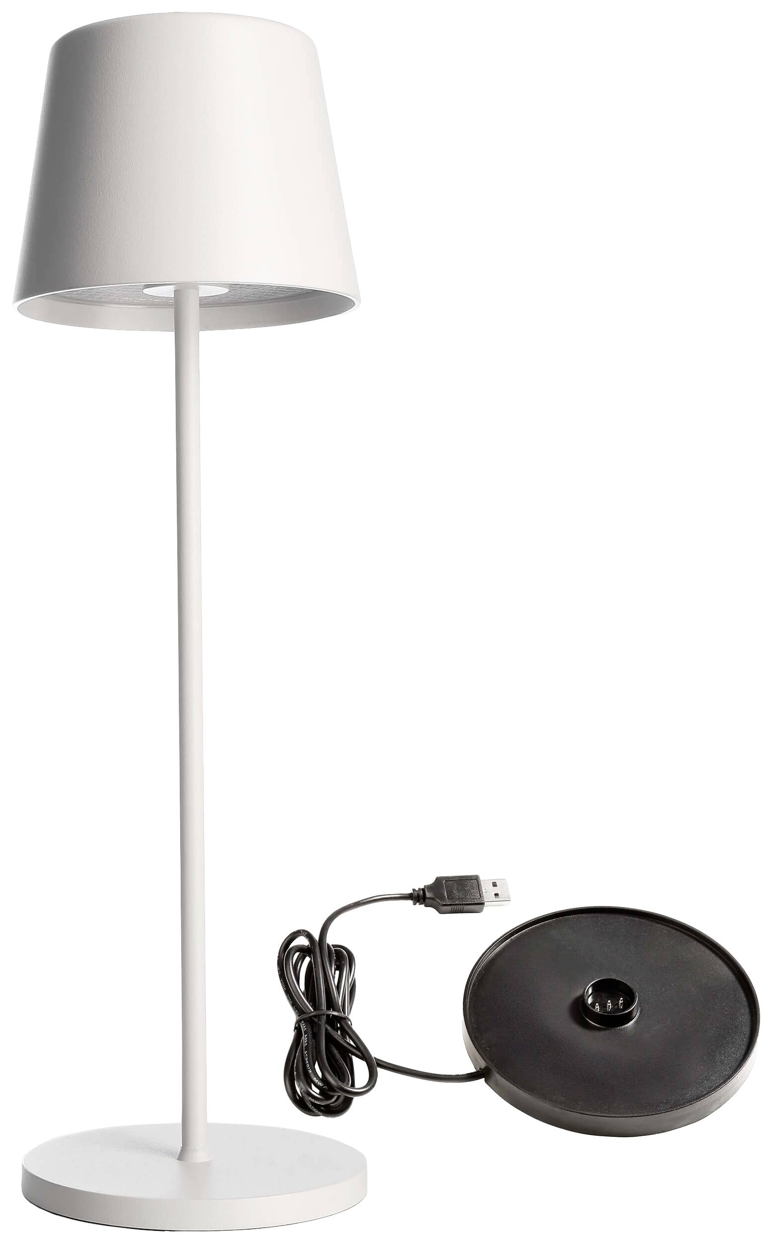 Deko Light 620199 Canis LED-Akku-Tischlampe 3.5W Warmweiß Weiß