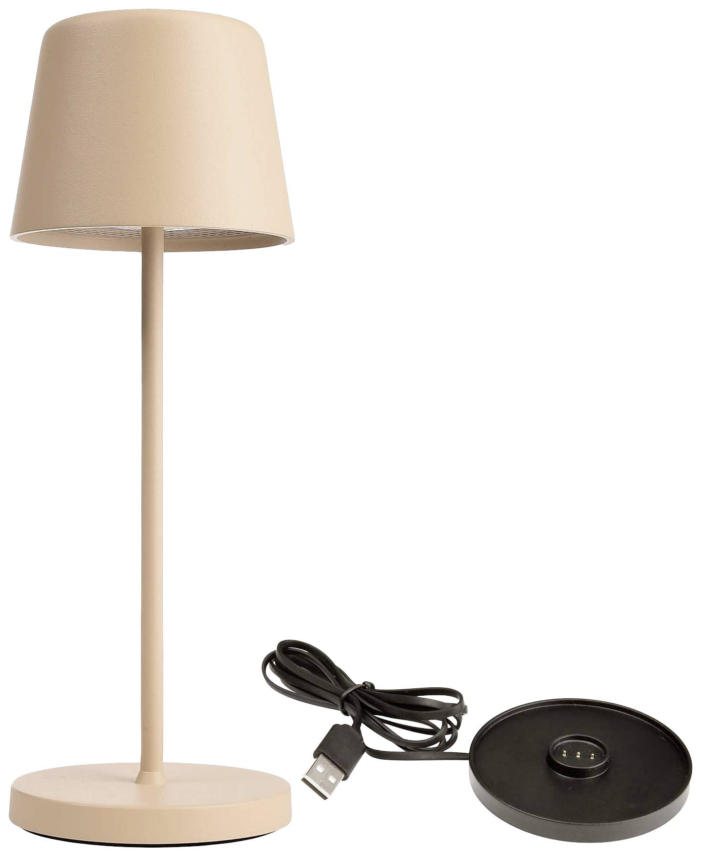 Deko Light 620202 Canis Mini LED-Akku-Tischlampe 2.3W Warmweiß Beige