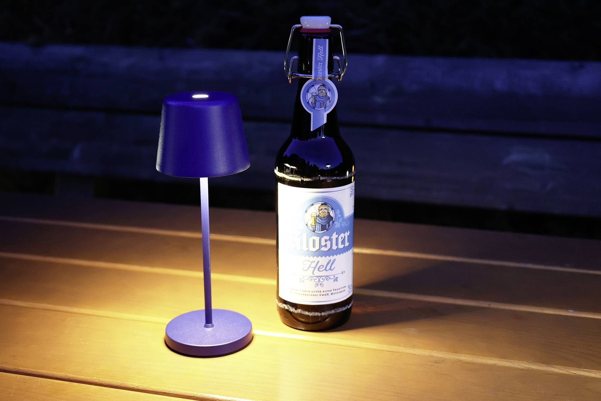 Deko Light 620205 Canis Mini LED-Akku-Tischlampe 2.3W Warmweiß Blau