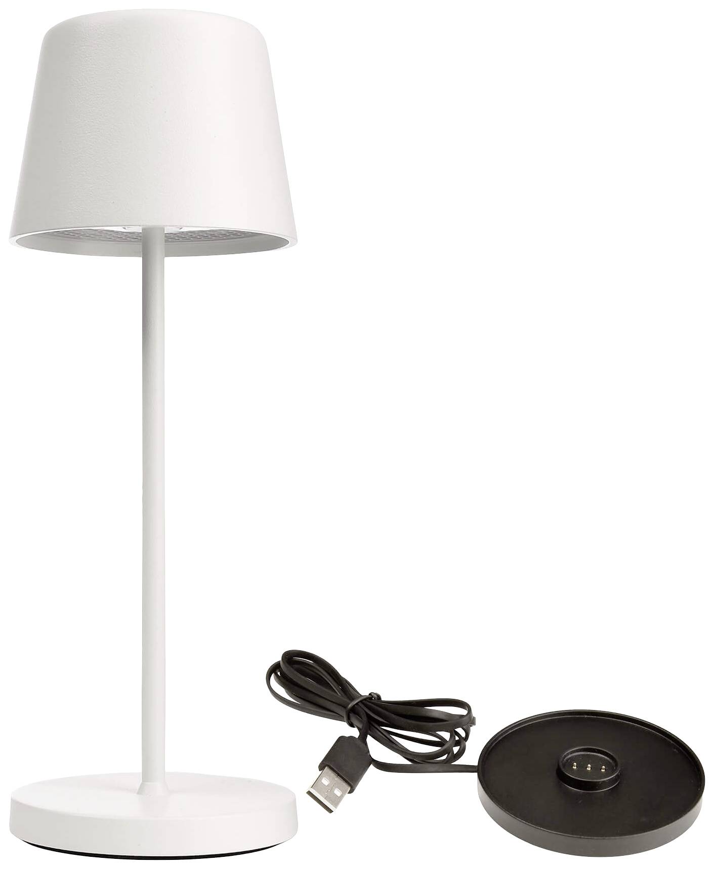 Deko Light 620207 Canis Mini LED-Akku-Tischlampe 2.3W Warmweiß Weiß