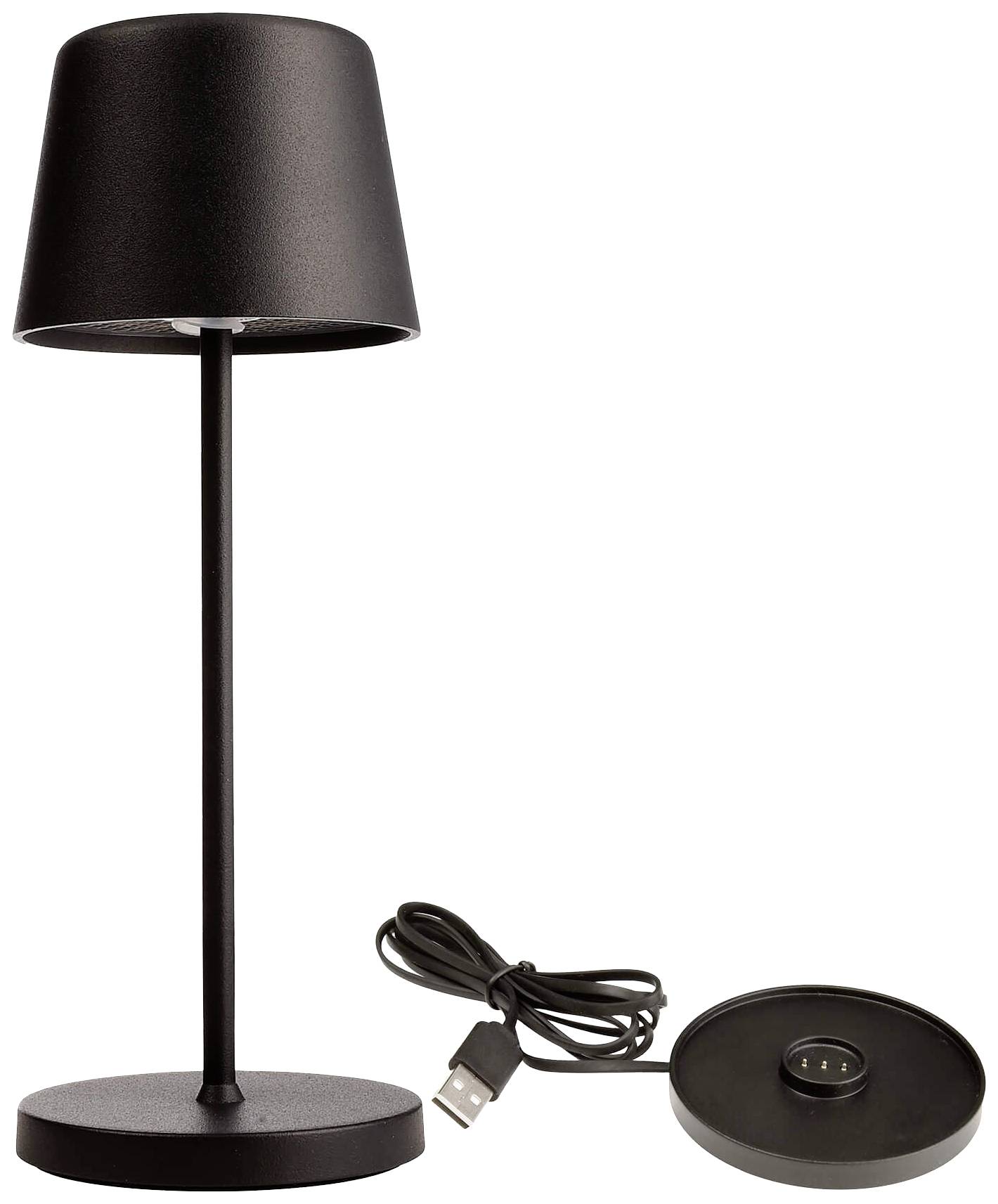 Deko Light 620208 Canis Mini LED-Akku-Tischlampe 2.3W Warmweiß Schwarz