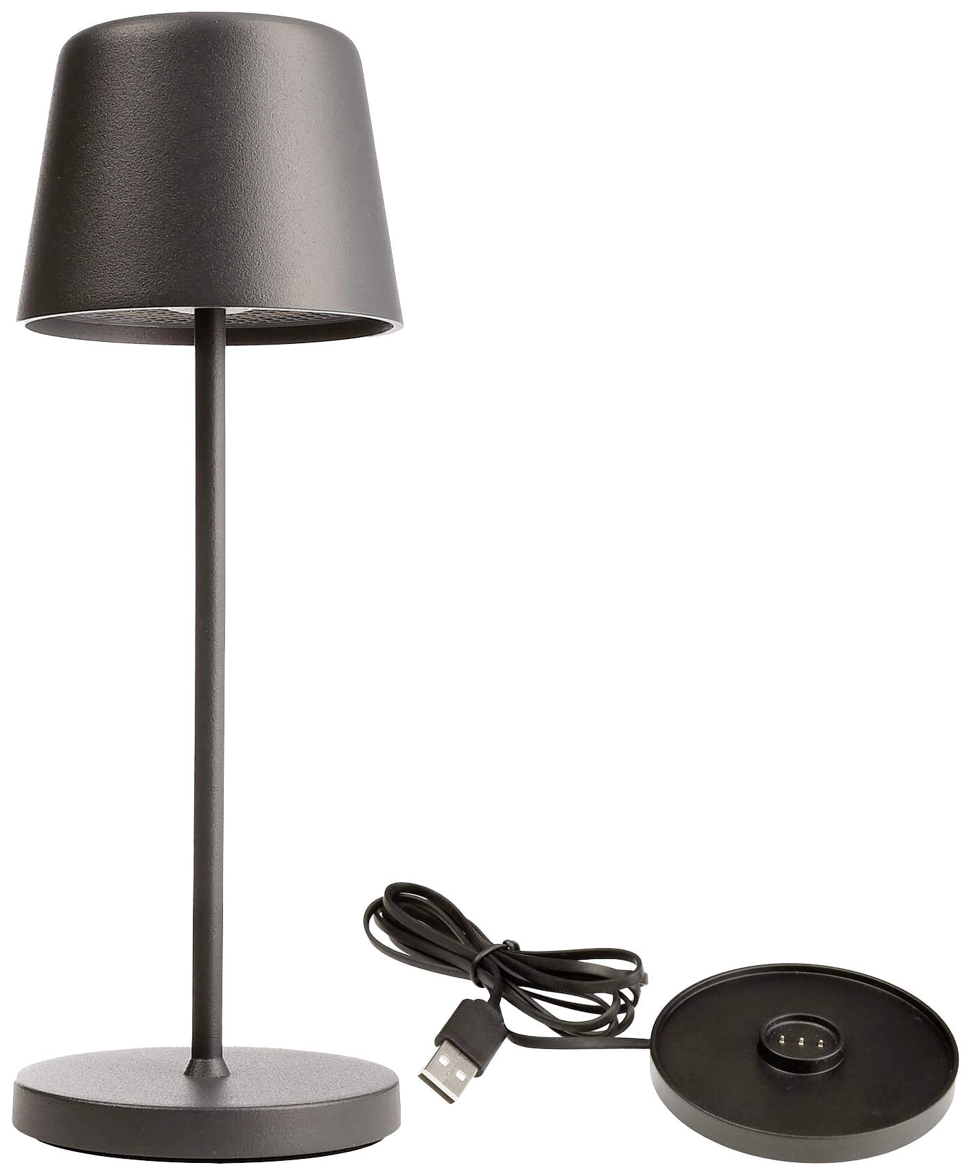 Deko Light 620209 Canis Mini LED-Akku-Tischlampe 2.3W Warmweiß Grau