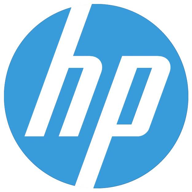 Blaues Logo mit weißen Buchstaben 'hp', symbolisiert eine bekannte Technologiemarke.