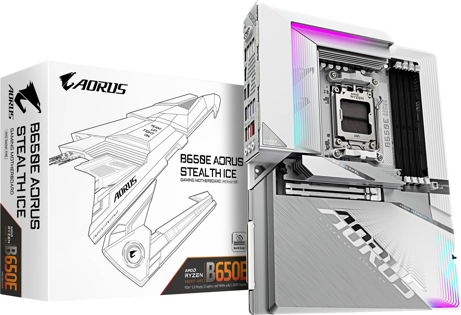 Gigabyte B650E A STEALTH ICE Mainboard Formfaktor (Details) ATX Mainboard-Chipsatz AMD® B650