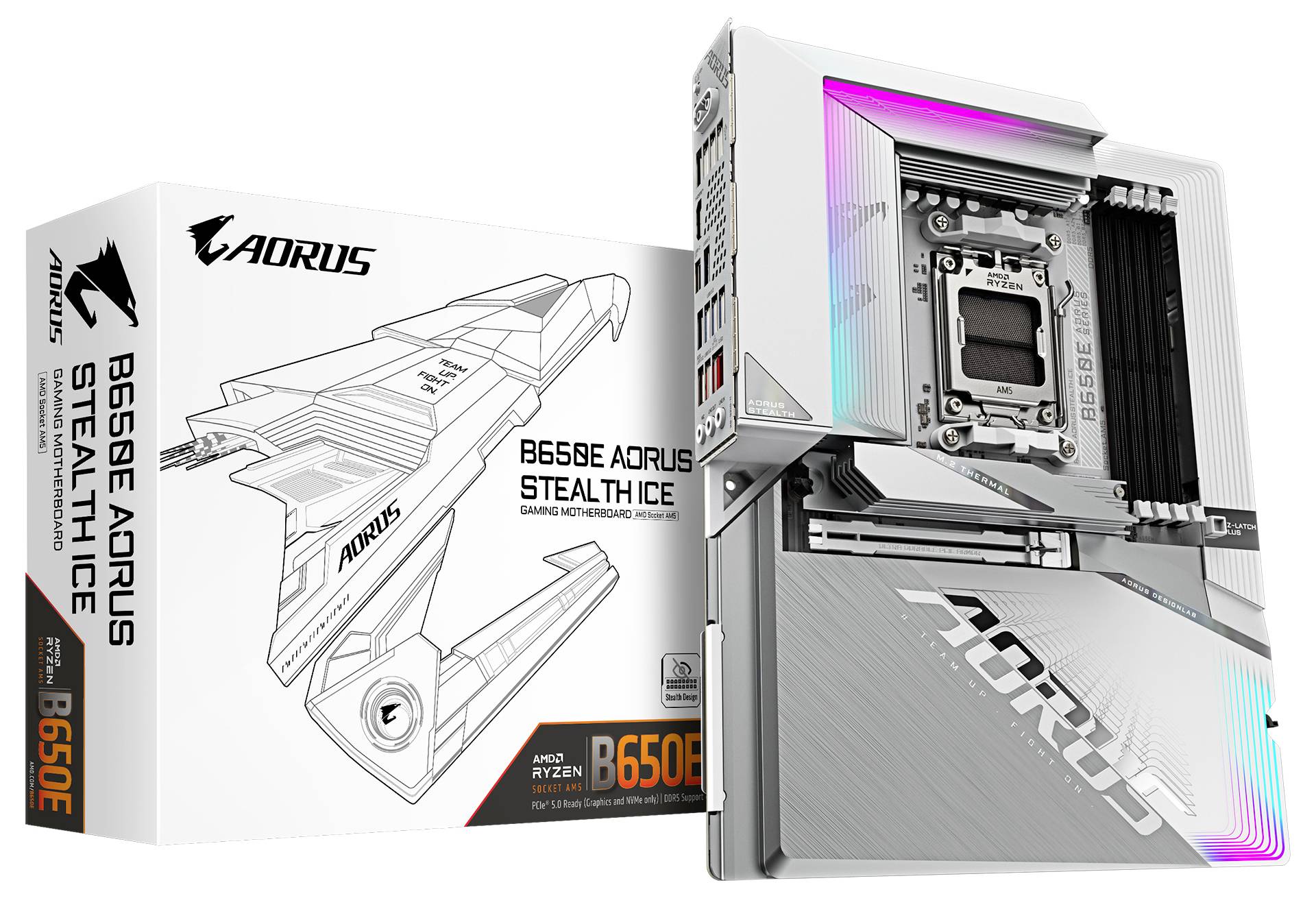 Gigabyte B650E A STEALTH ICE Mainboard Formfaktor (Details) ATX Mainboard-Chipsatz AMD® B650