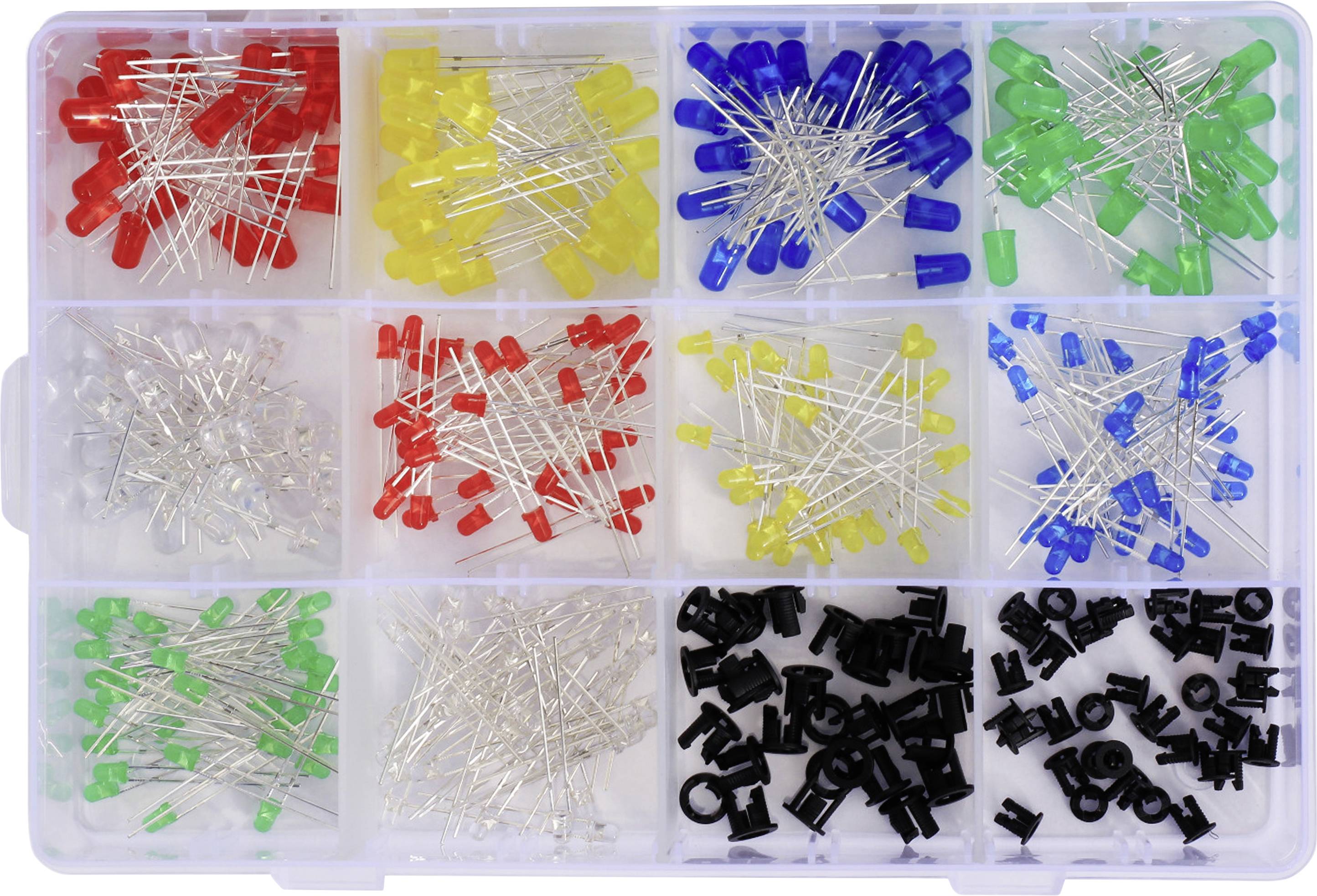 TRU COMPONENTS T23O125 LED-Sortiment Rot, Grün, Gelb, Blau, Weiß 3 mm, 5mm 20mA 2 V, 3V