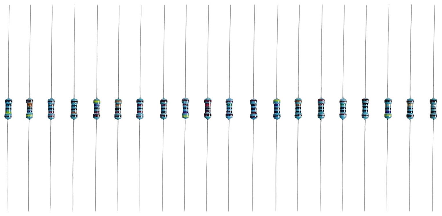 TRU COMPONENTS TC-12888448 T22P035 Metallschicht-Widerstand Sortiment axial bedrahtet 0.25W 1% 200St.