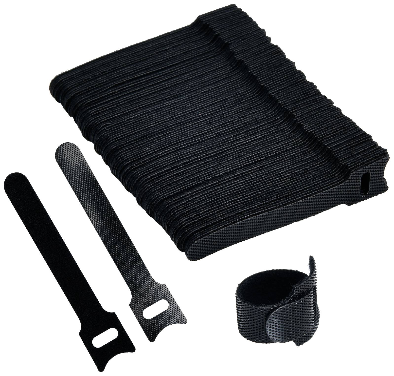 TRU COMPONENTS T24CA056 Klettkabelbinder zum Bündeln Haft- und Flauschteil (L x B) 100 mm x 12 mm S