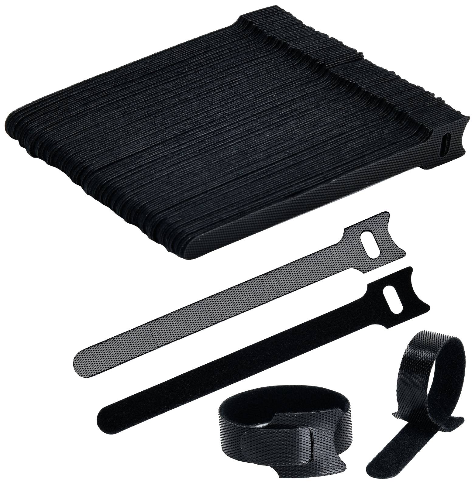 TRU COMPONENTS T24CA057 Klettkabelbinder zum Bündeln Haft- und Flauschteil (L x B) 150 mm x 12 mm S