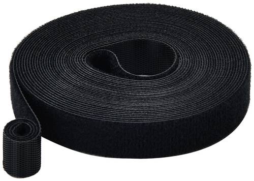 TRU COMPONENTS T24CA060 Klettband zum Bündeln Haft- und Flauschteil (L x B) 5 m x 15 mm Schwarz 5 m