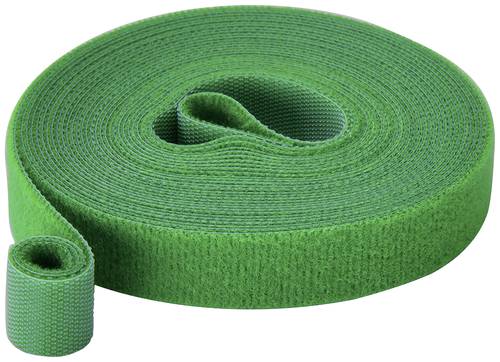 TRU COMPONENTS T24CA061 Klettband zum Bündeln Haft- und Flauschteil (L x B) 5 m x 15 mm Grün 5 m