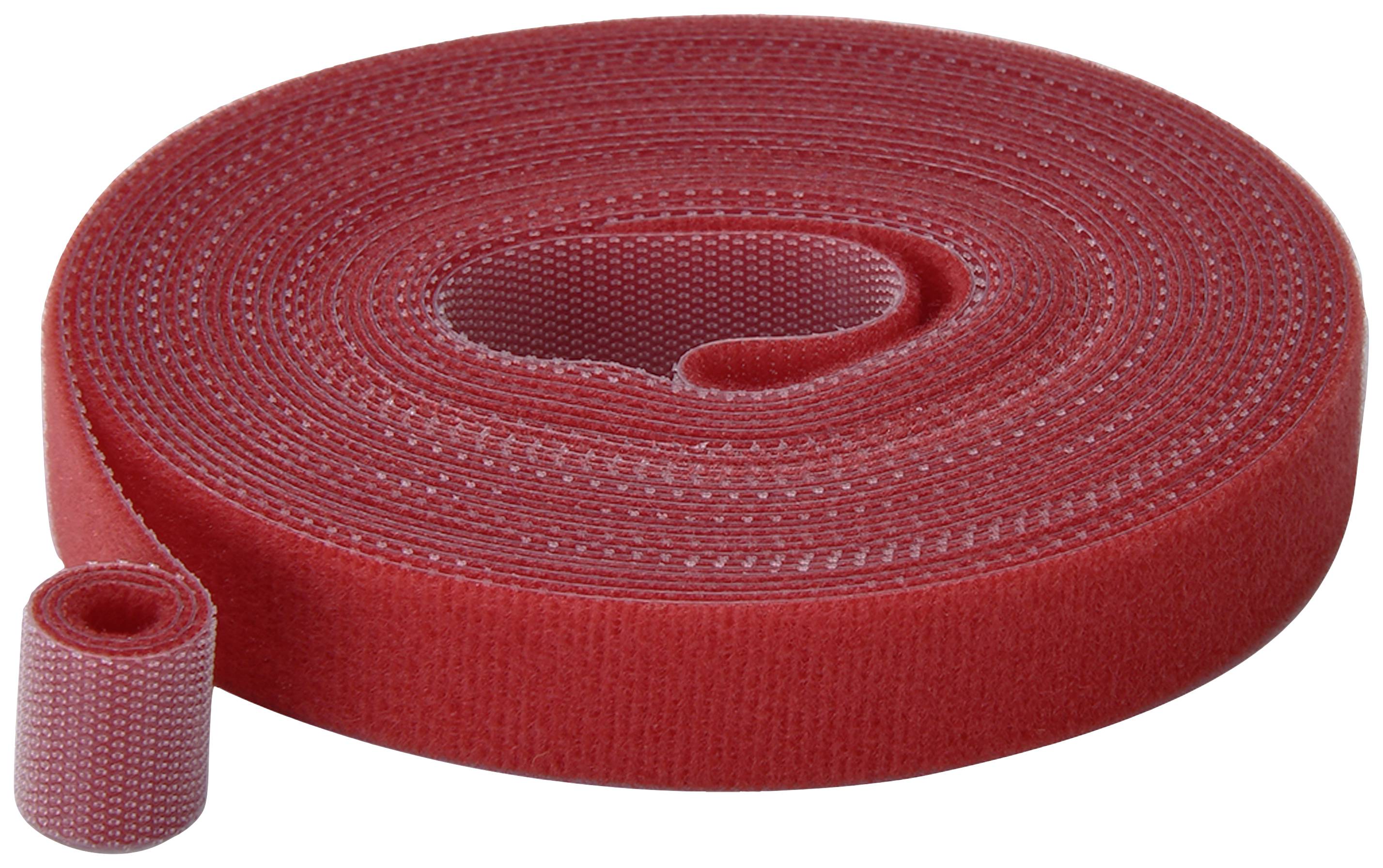 TRU COMPONENTS T24CA062 Klettband zum Bündeln Haft- und Flauschteil (L x B) 5 m x 15 mm Rot 5 m