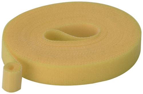 TRU COMPONENTS T24CA063 Klettband zum Bündeln Haft- und Flauschteil (L x B) 5 m x 15 mm Gelb 5 m
