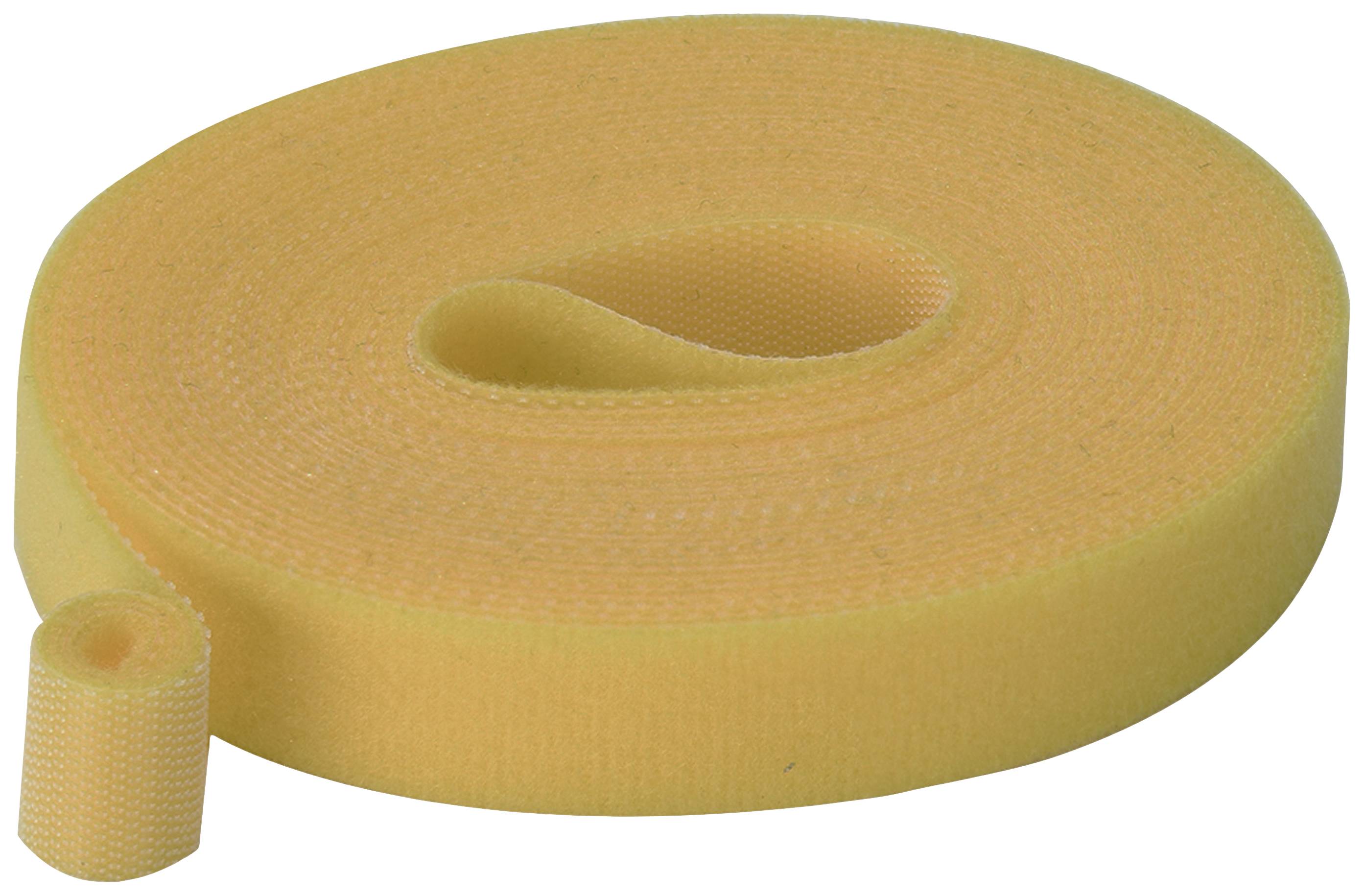 TRU COMPONENTS T24CA063 Klettband zum Bündeln Haft- und Flauschteil (L x B) 5m x 15mm Gelb 5m