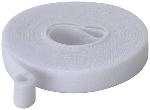 TRU COMPONENTS T24CA064 Klettband zum Bündeln Haft- und Flauschteil (L x B) 5 m x 15 mm Weiß 5 m