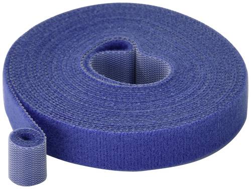 TRU COMPONENTS T24CA065 Klettband zum Bündeln Haft- und Flauschteil (L x B) 5 m x 15 mm Blau 5 m