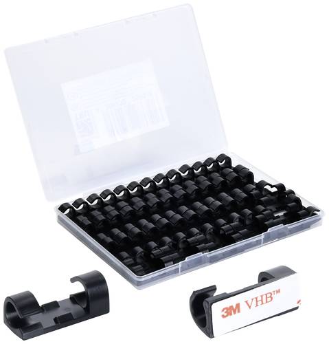 TRU COMPONENTS T24CA077 Kabelhalter selbstklebend TC-12888580 Bündel-Ø-Bereich 5 bis 9 mm Schwarz 5