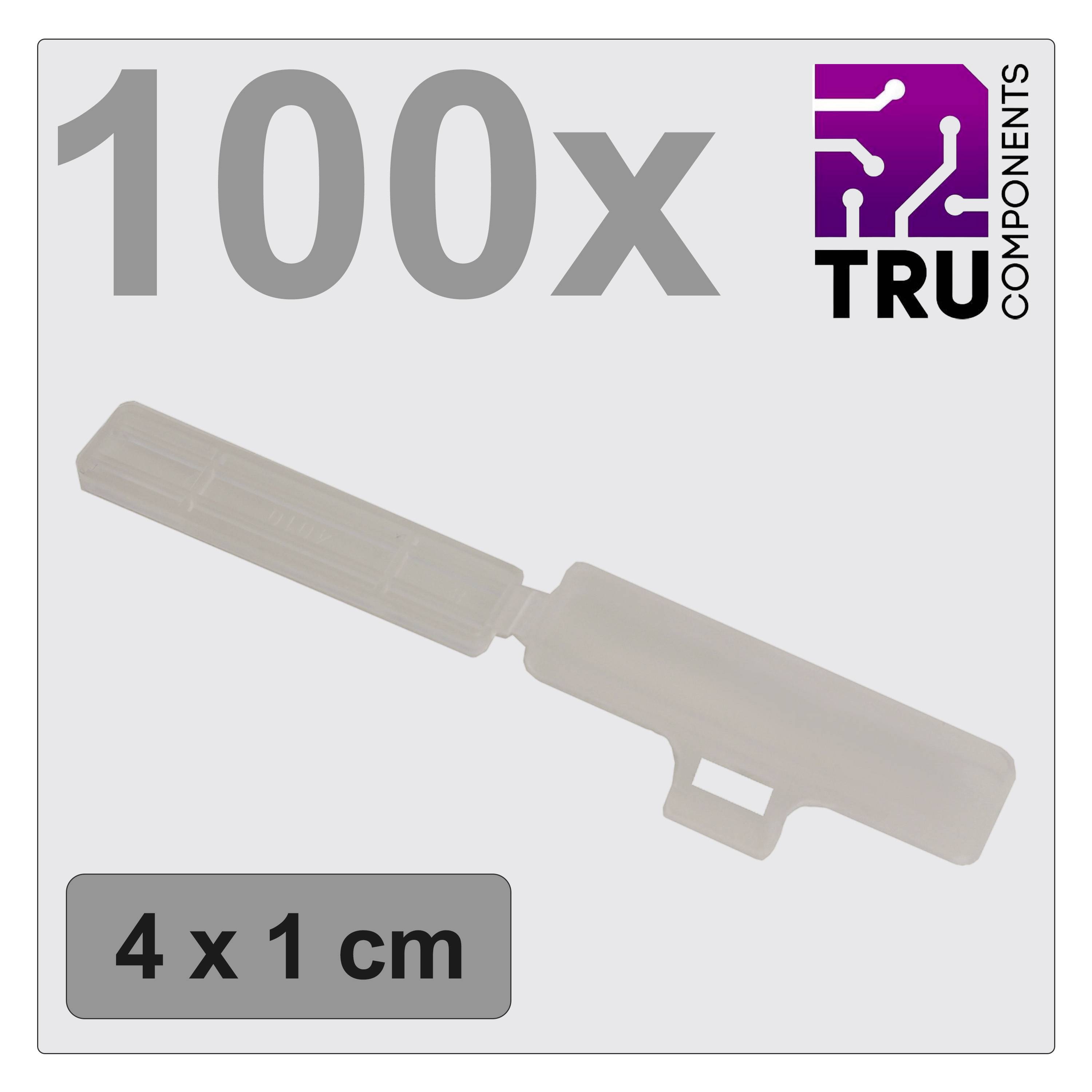 TRU COMPONENTS TC-12888600 T24CA082 Zeichenträger Beschriftungsfläche: 9.5 x 41.5 mm Transparent An