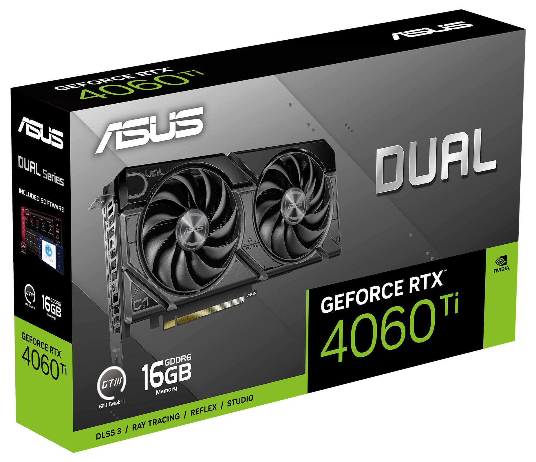 Asus Grafikkarte Nvidia GeForce RTX 4060 Ti GeForce RTX 4060 Ti 16GB GDDR6-RAM HDMI®, DisplayPort