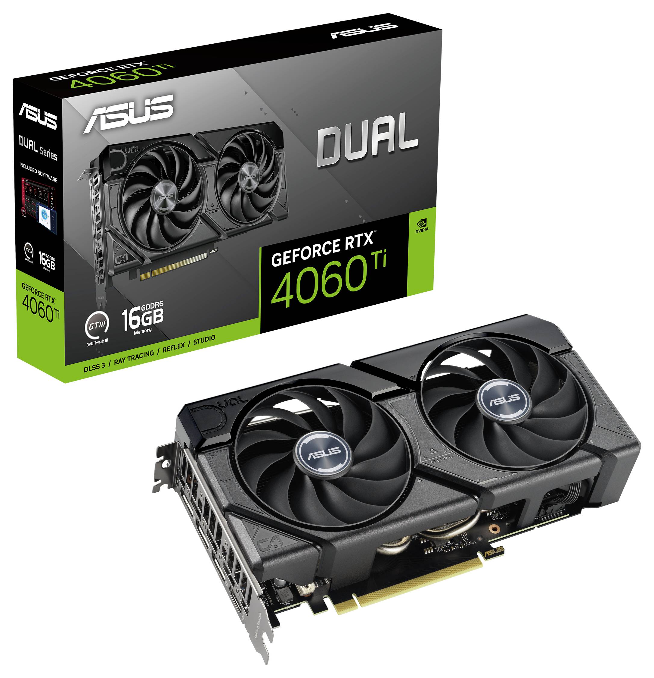 Asus Grafikkarte Nvidia GeForce RTX 4060 Ti GeForce RTX 4060 Ti 16GB GDDR6-RAM HDMI®, DisplayPort