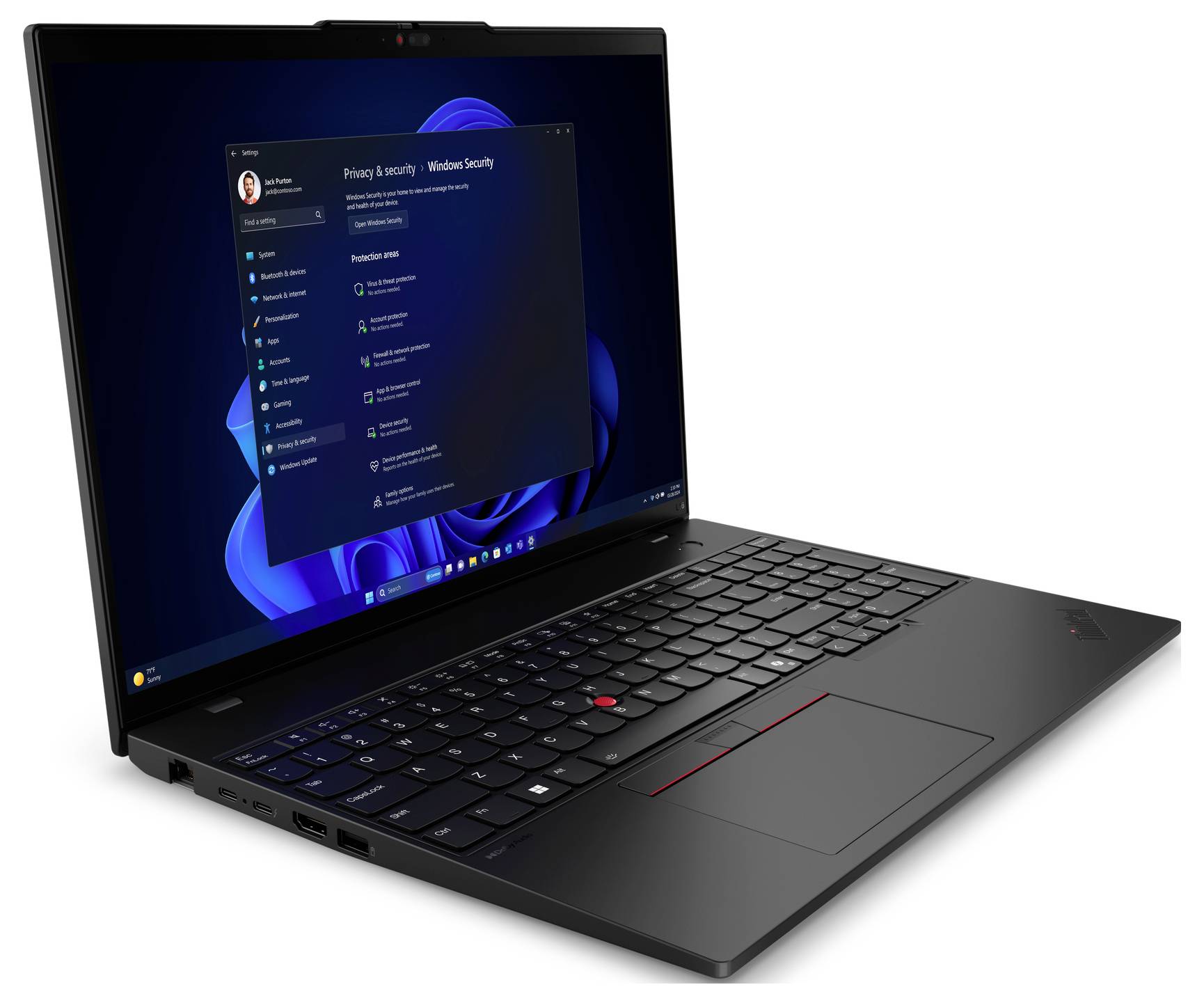Lenovo Notebook ThinkPad L16 Gen 1 (Intel) 40.6 cm (16 Zoll) Full-HD+ Intel® Core™ Ultra 7 155U 512 GB SSD Deutsch, QWERTZ Schwarz 21L300