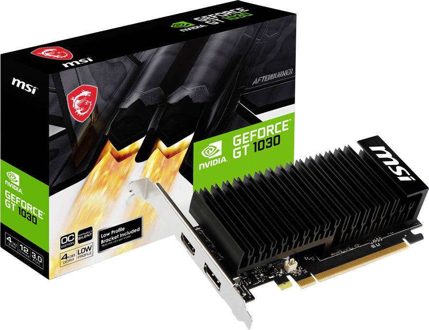 MSI Grafikkarte Nvidia GeForce GT1030 4 GB HDMI®, DisplayPort Übertaktet / Overclocked, Low Profile