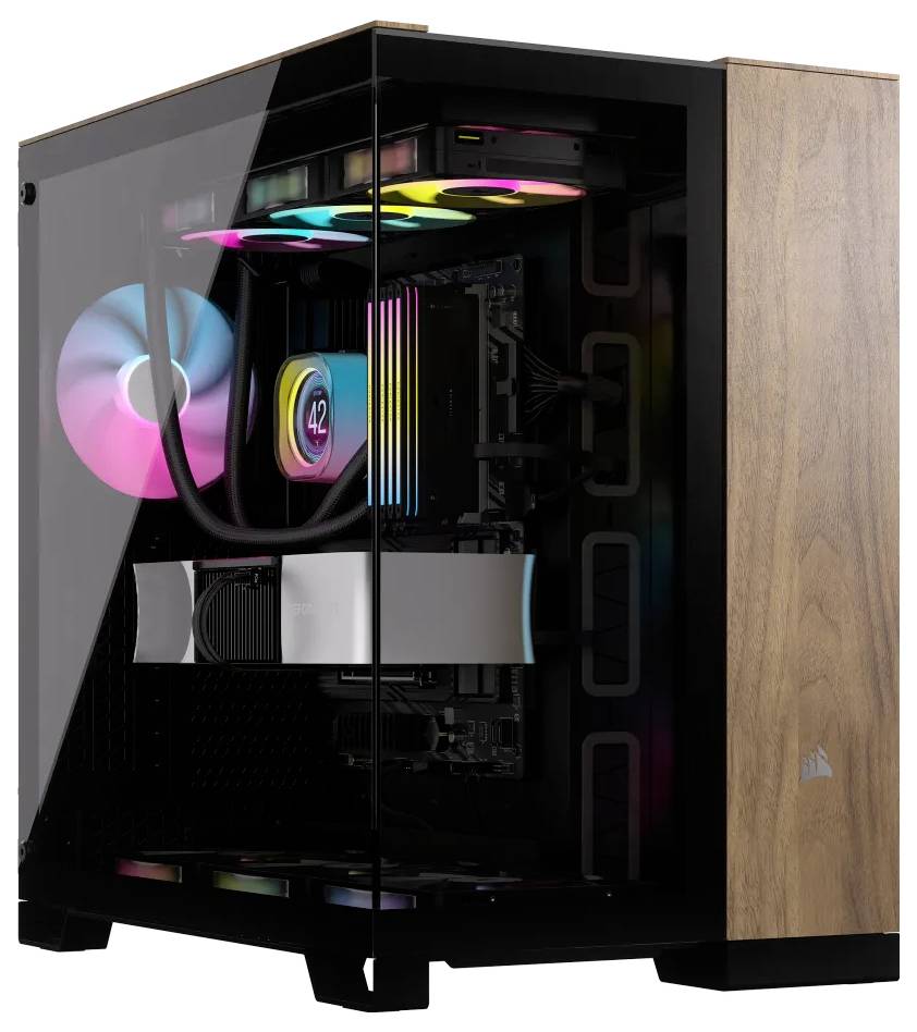Corsair CC-9011282-WW Midi-Tower PC-Gehäuse Schwarz, Walnuss