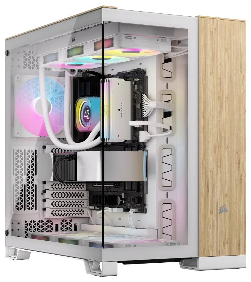 Corsair CC-9011284-WW Midi-Tower PC-Gehäuse Bambus, Weiß