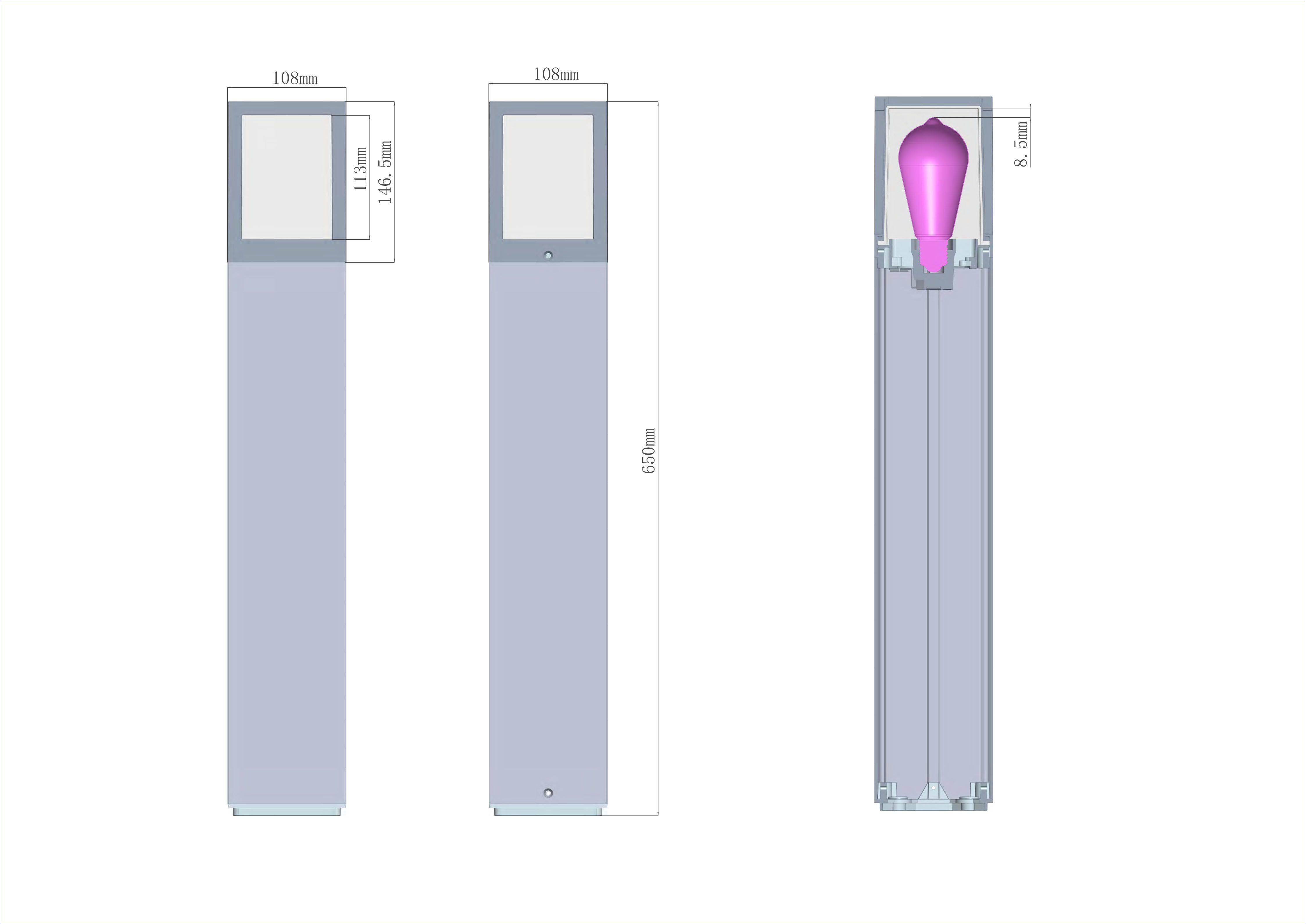 Deko Light 730495 Facado II Pollerleuchte E27 20W Dunkelgrau