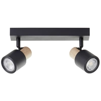 Brilliant Pini 10146/76 Deckenleuchte GU10 Schwarz, Holz Brilliant Pini 10146/76 Deckenleuchte GU10 Schwarz, Holz
