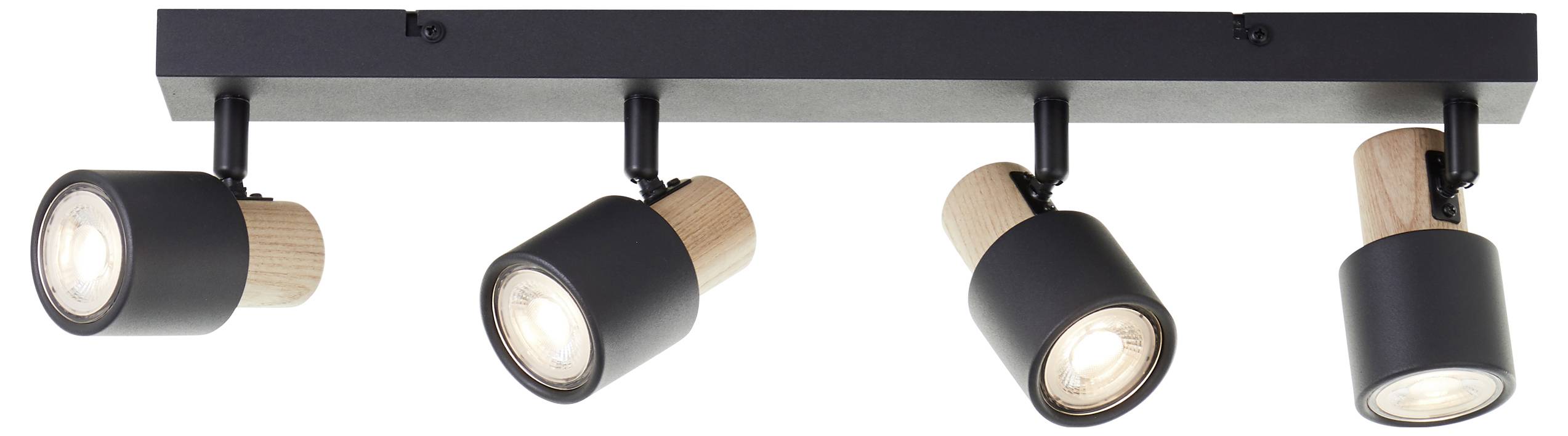 Brilliant Pini 10147/76 Deckenleuchte GU10 Schwarz, Holz