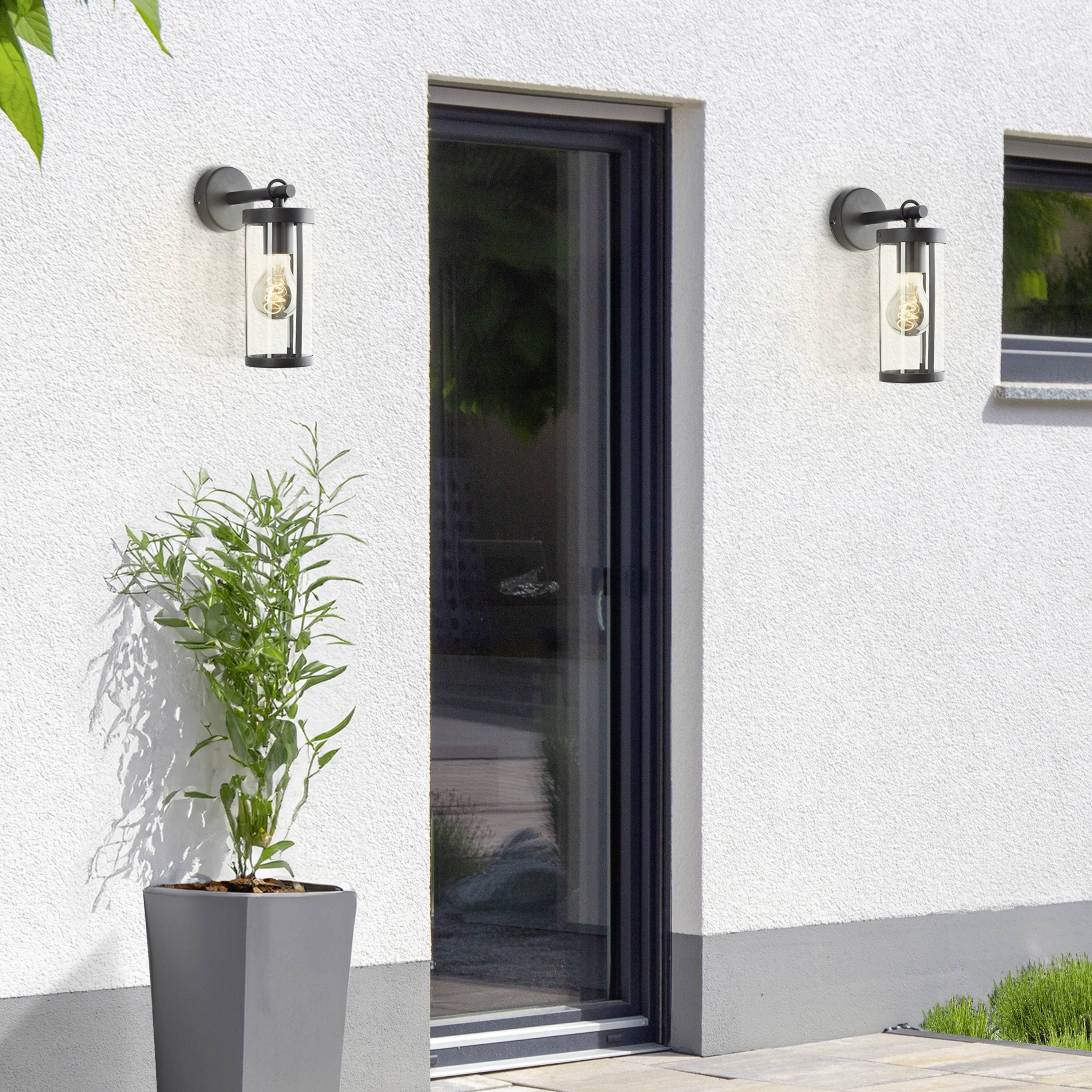 Brilliant Sidney 44290/06 Außenwandleuchte E27 Schwarz, Transparent