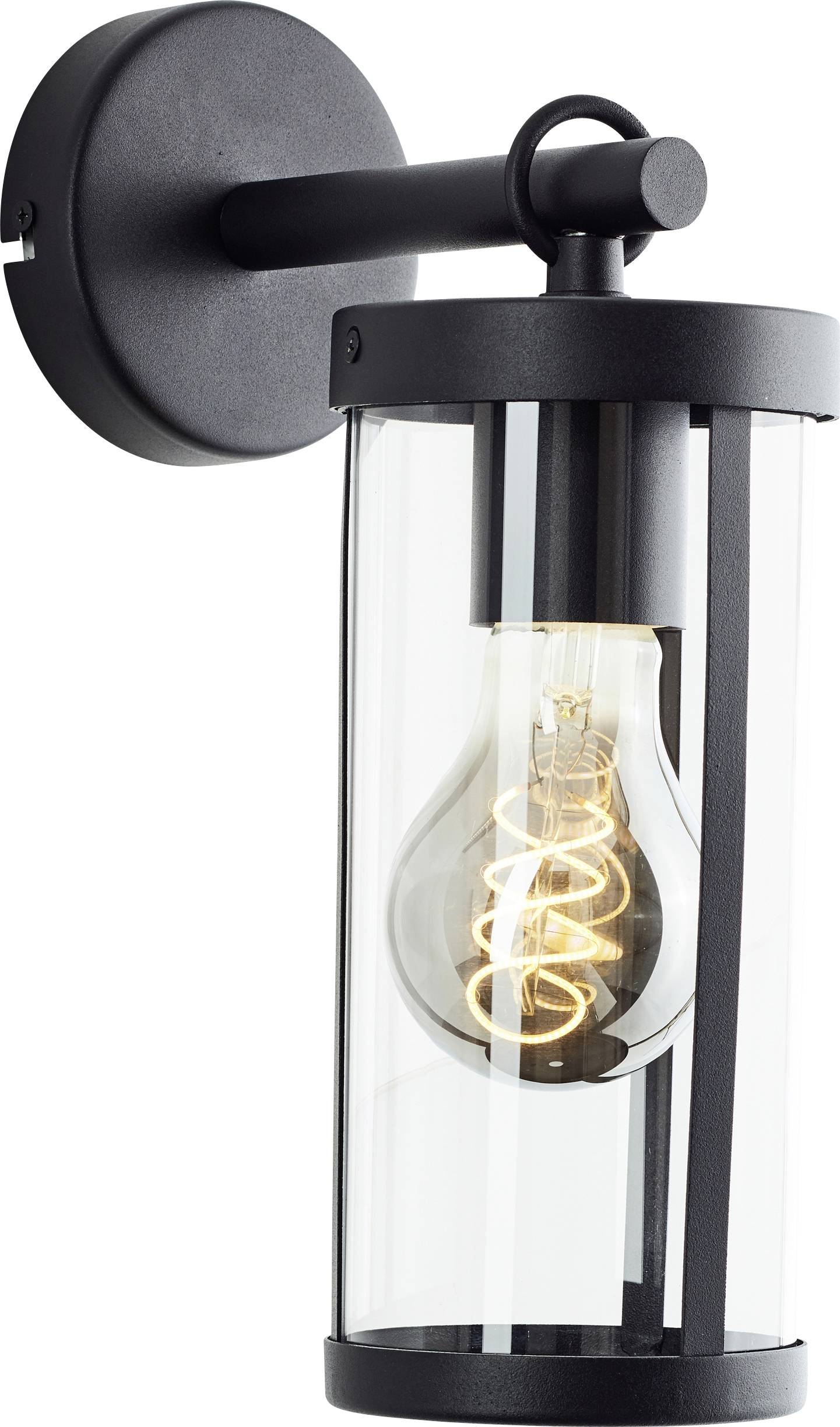 Brilliant Sidney 44290/06 Außenwandleuchte E27 Schwarz, Transparent