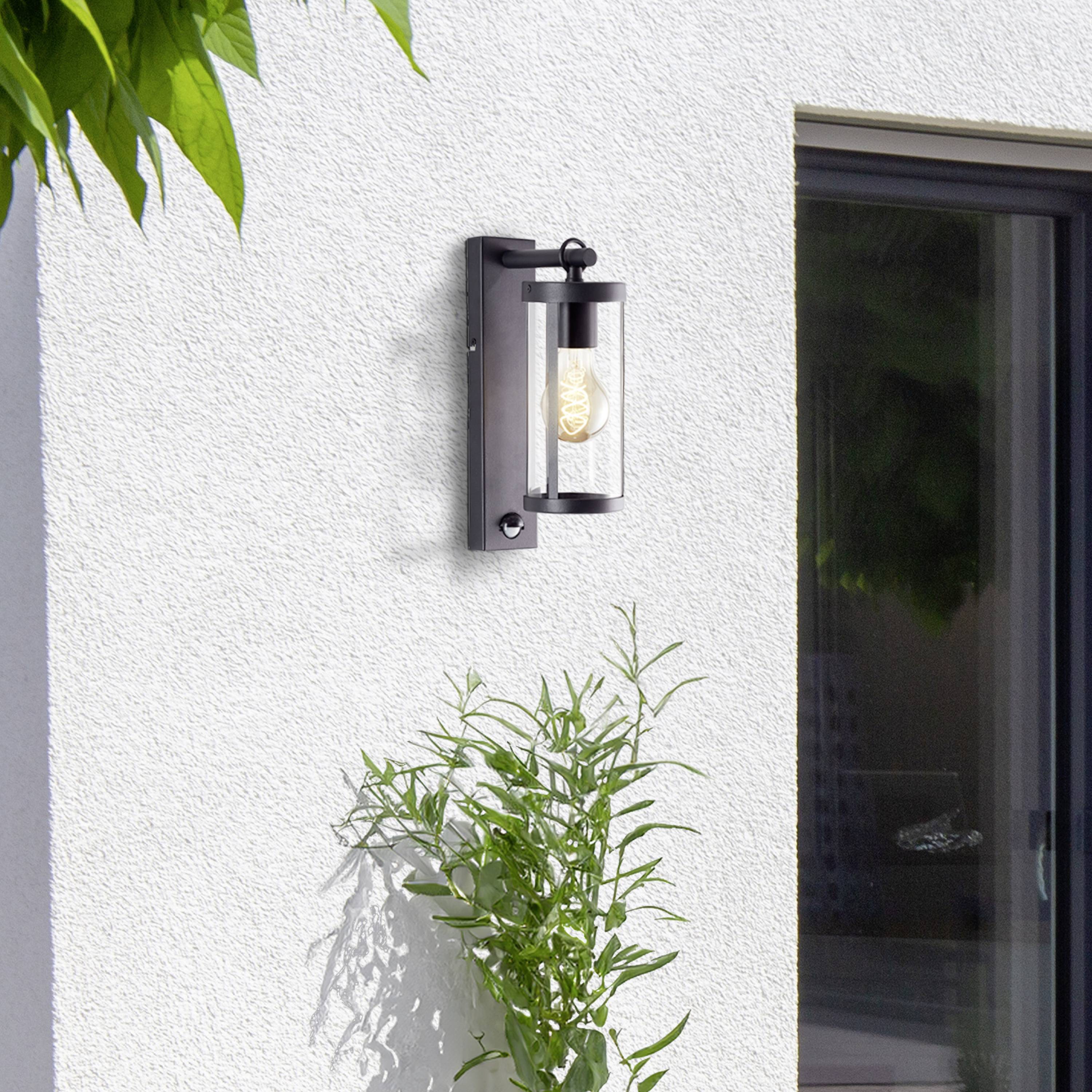 Brilliant Sidney 44291/06 Außenwandleuchte E27 Schwarz, Transparent