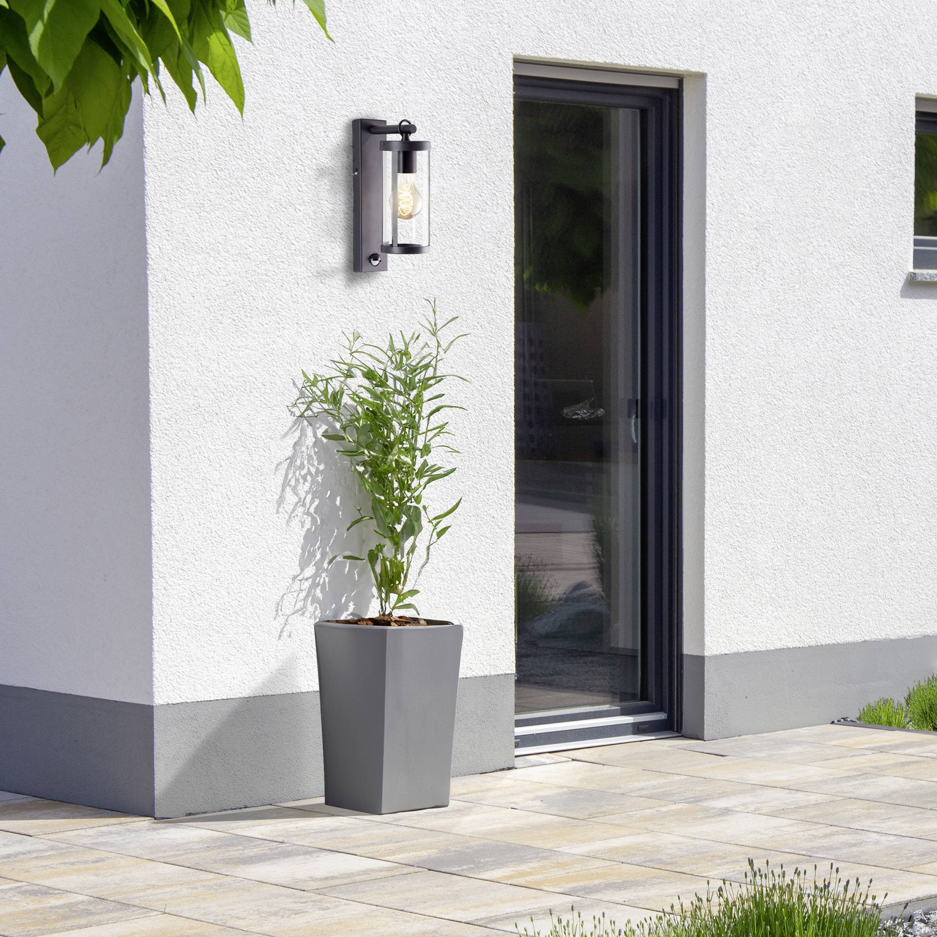 Brilliant Sidney 44291/06 Außenwandleuchte E27 Schwarz, Transparent