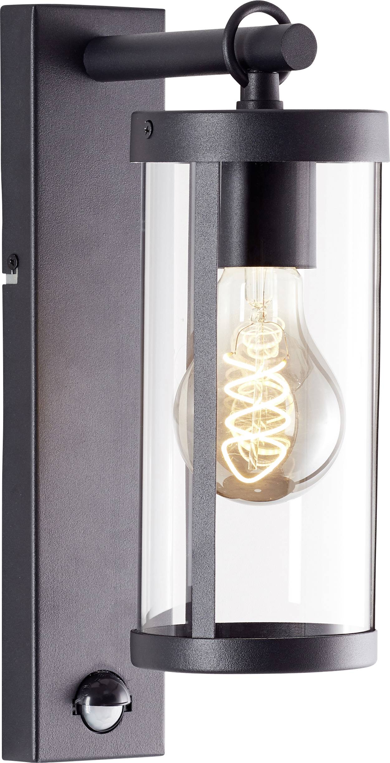 Brilliant Sidney 44291/06 Außenwandleuchte E27 Schwarz, Transparent