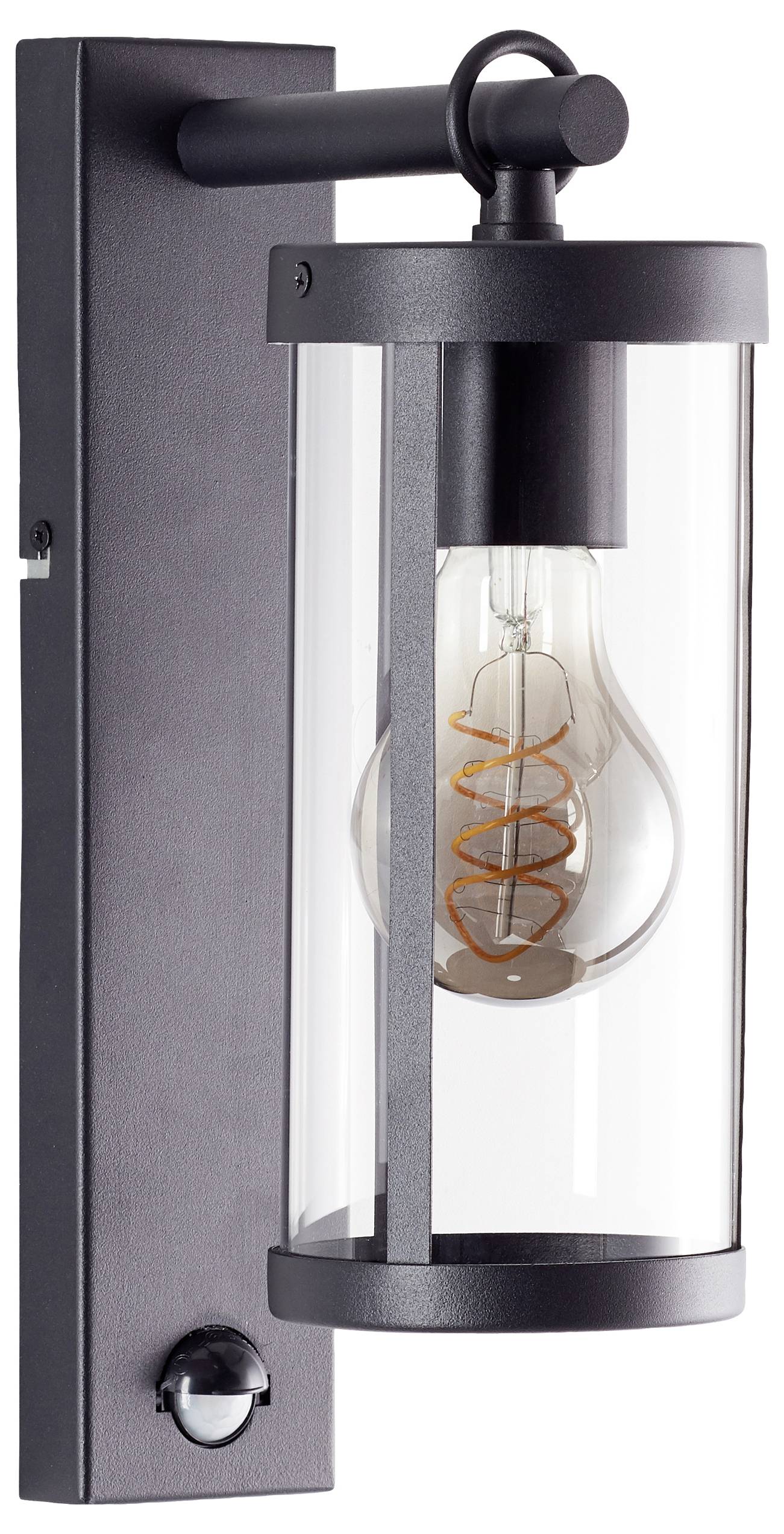 Brilliant Sidney 44291/06 Außenwandleuchte E27 Schwarz, Transparent