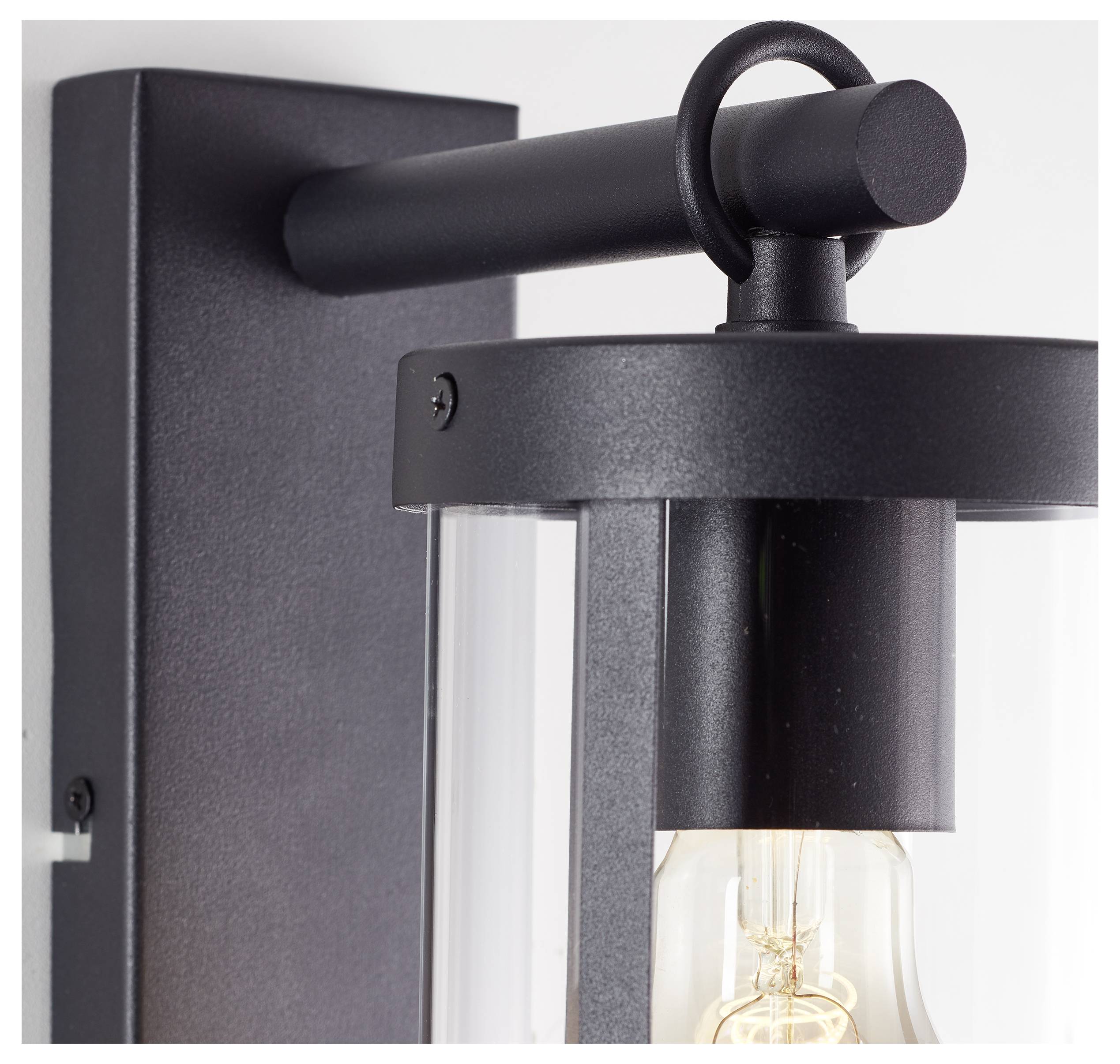 Brilliant Sidney 44291/06 Außenwandleuchte E27 Schwarz, Transparent