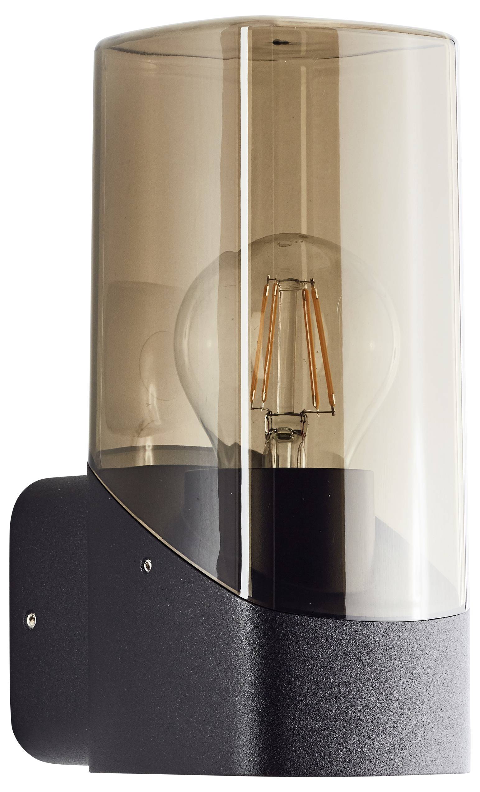 Brilliant Minou 44310/93 Außenwandleuchte E27 Schwarz, Rauchglas