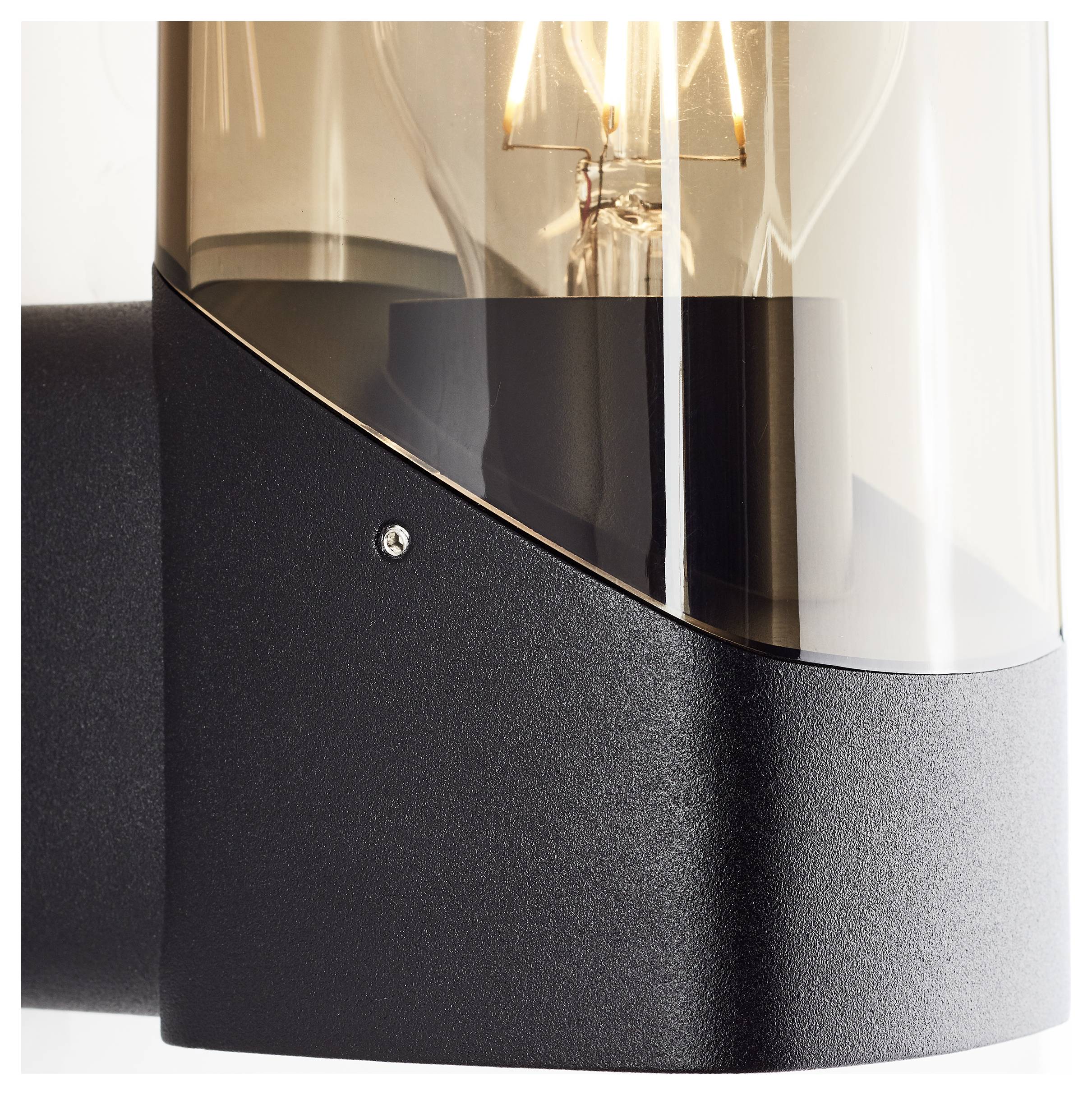 Brilliant Minou 44310/93 Außenwandleuchte E27 Schwarz, Rauchglas