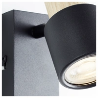 Brilliant Pini 10145/76 Wandleuchte GU10 Schwarz, Holz Brilliant Pini 10145/76 Wandleuchte GU10 Schwarz, Holz