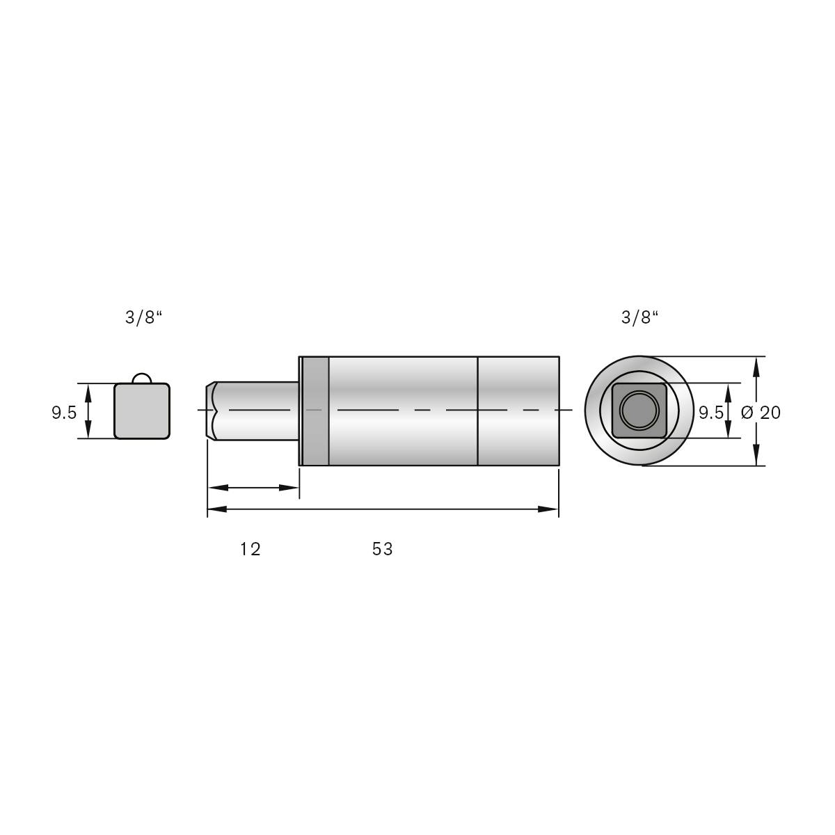 Bernstein Tools for Electronics 4-9610-ETC Drehmomentadapter 3/8" (10 mm) 10.0 Nm (max)