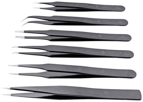 BERNSTEIN Tools for Electronics 5-060-ES ESD, Universal Pinzetten-Set 6teilig