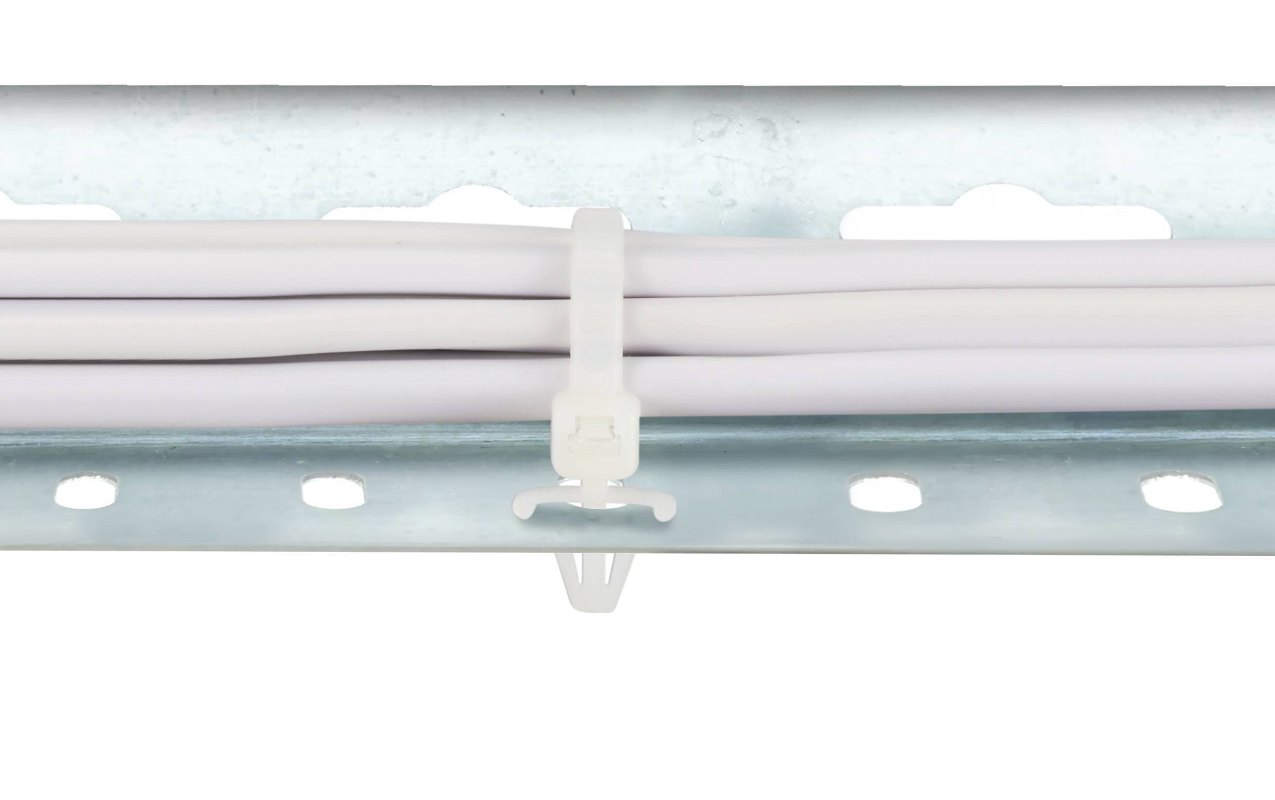 TRU COMPONENTS TC-13030672 TC-WM-110-2.5-N Kabelbinder 110mm 2.5mm Natur mit Flügelverschluss, chemische Beständigkeit 100St.