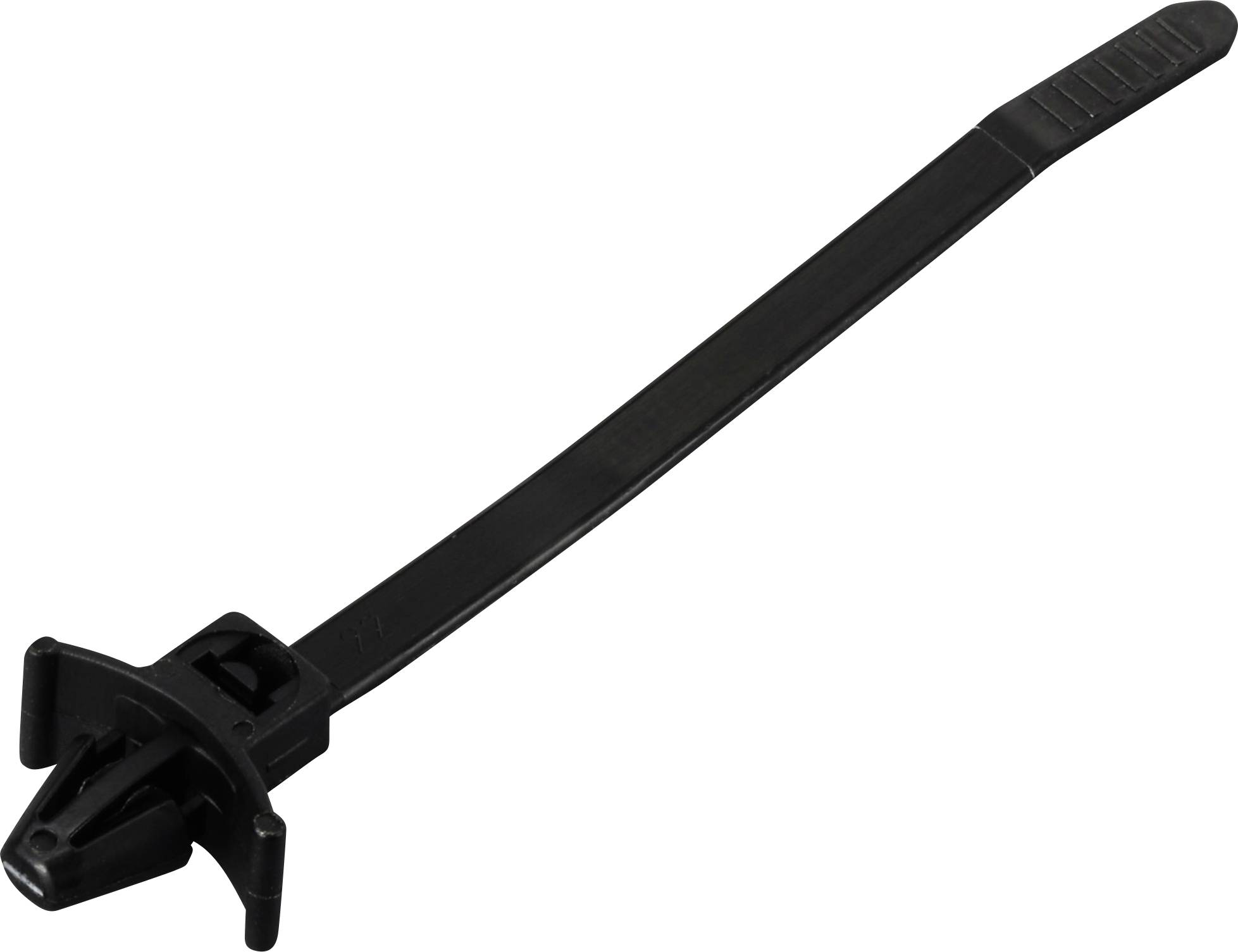 TRU COMPONENTS TC-13030700 TC-WM-100-4.8-UVB-B Kabelbinder 100mm 4.8mm Schwarz mit Flügelverschluss, UV-stabilisiert, chemische