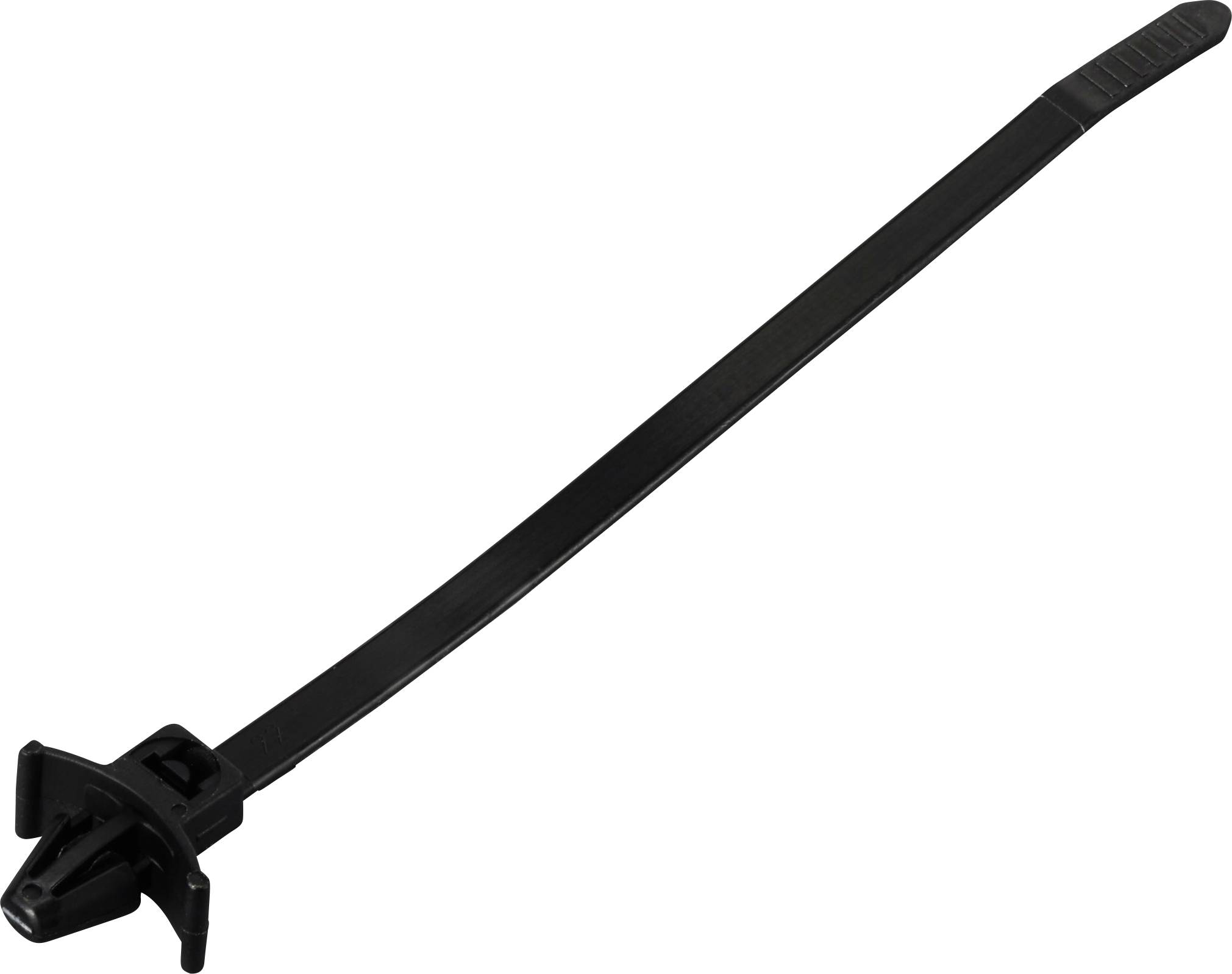 TRU COMPONENTS TC-13030704 TC-WM-130-4.8-UVB-B Kabelbinder 130mm 4.8mm Schwarz mit Flügelverschluss, UV-stabilisiert, chemische