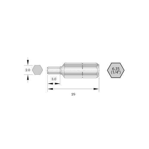 Bernstein Tools for Electronics 6-HX20-25 Bit-Set HRC-Stahl hochlegiert C 6.3 6St.