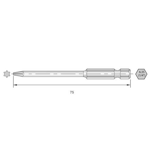 Bernstein Tools for Electronics 6-TX08-75 Torx-Bit HRC-Stahl hochlegiert E 6.3 6St.